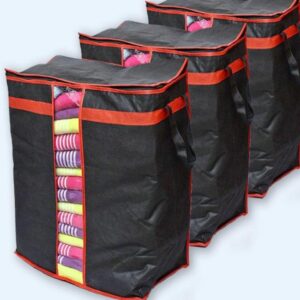 Pack Of 4 Black Storage Blanket Bag