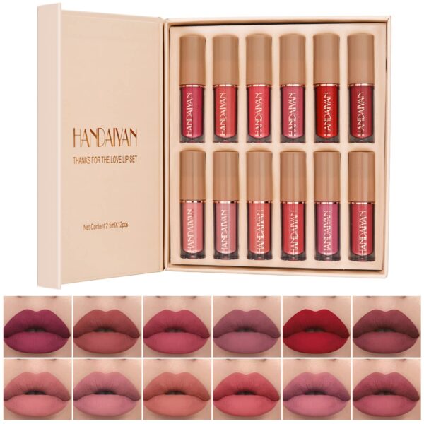 12 Colors Handaiyan Matte Liquid Lipstick Set