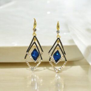 Geometric Drop Earrings Crystal