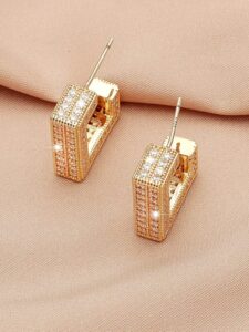 In Gold Square Luxe Earrings