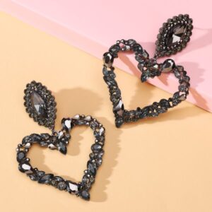 shaped Black Crystal Statement Earrings