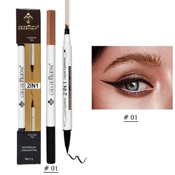 1pcs Waterproof 2 In 1 Long Lasting Liquid Eyeliner